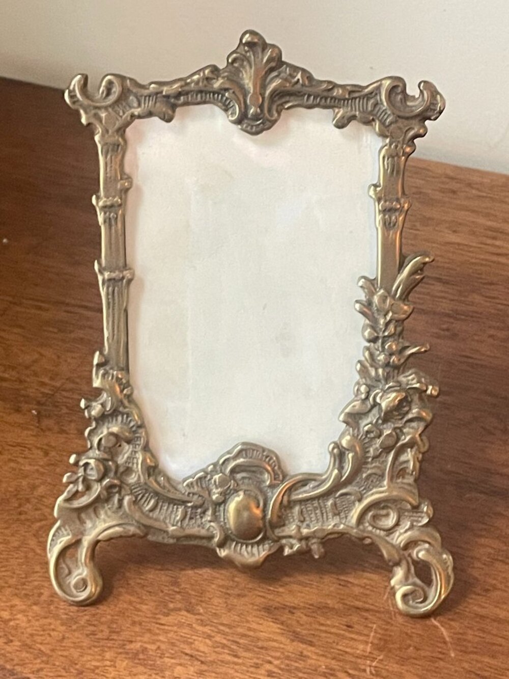 Share Antique Art Noveau Ornate Brass Antique Picture Frame w/ Glass England